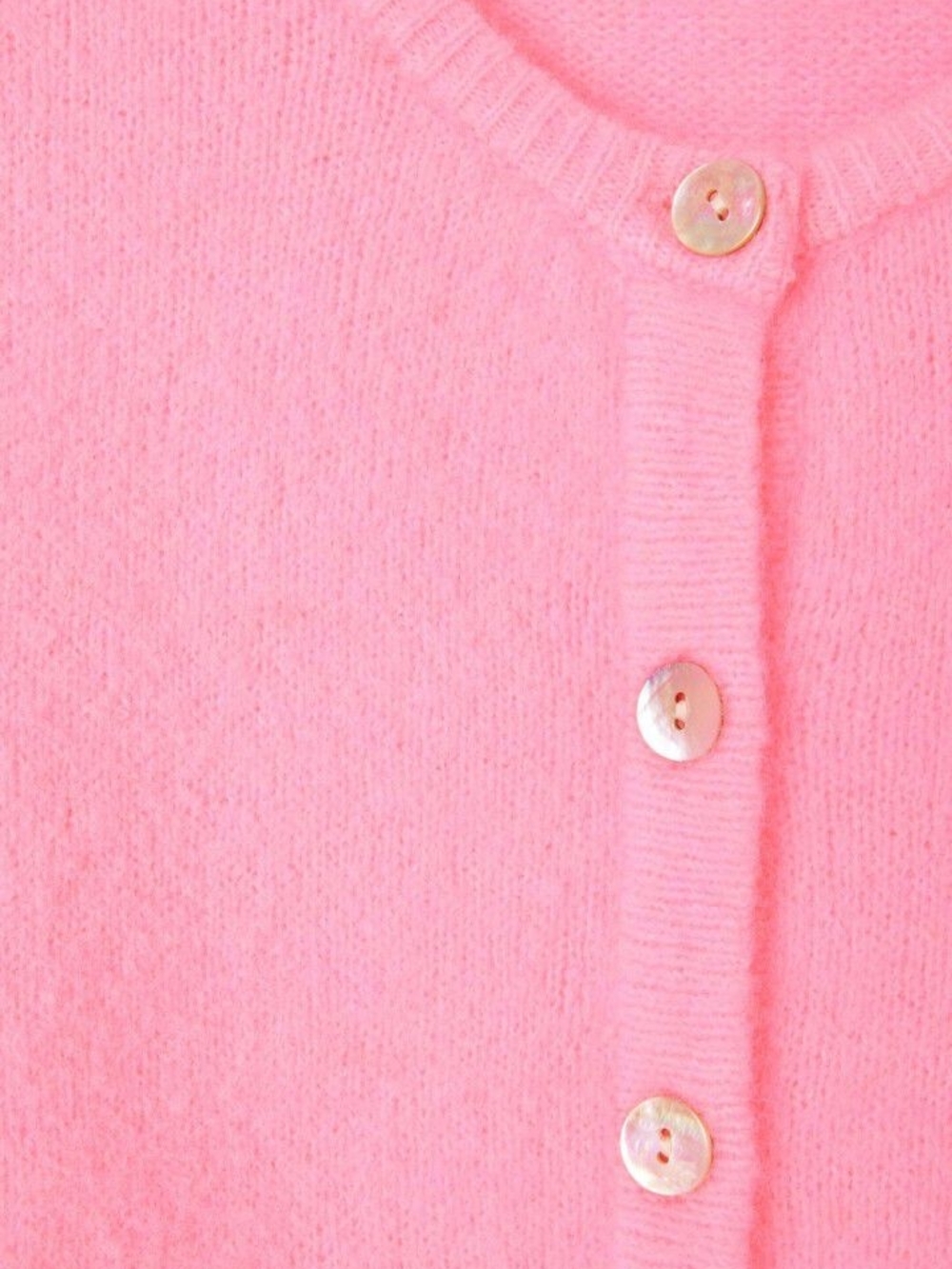 American Vintage Soft Pink Crewneck Button Cardigan Size S - Picture 6 of 14